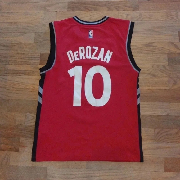 Adidas DeMar DeRozan Red Toronto Raptors #10 Jersey Size Small - Picture 2 of 10